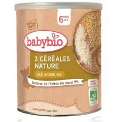 BABYBIO CÉRÉALES NATURE Blé Avoine Riz 220g