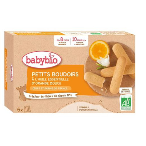 BABYBIO PETITS BOUDOIRS À L'HUILE ESSENTIELLE D'ORANGE DOUCE