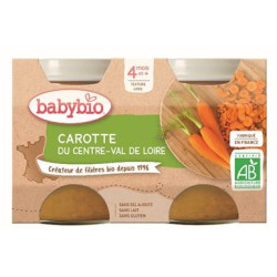 BABYBIO Pots de Carotte dès 4 Mois - 2 x 130g