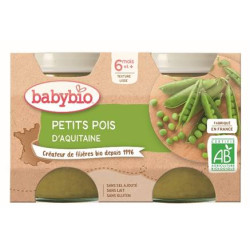 BABYBIO PETITS POTS LÉGUMES Petits Pois + 6 Mois - 2x130g