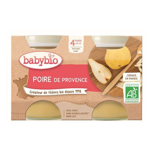 BABYBIO Petits Pots Poire Dès 4 mois - 2x130g