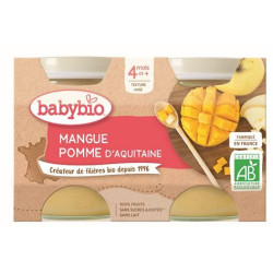 BABYBIO MANGUE POMME DE NOUVELLE-AQUITAINE DÈS 4 MOIS x 2 - 130