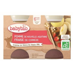 BABYBIO POMME DE NOUVELLE-AQUITAINE & FRAISE DÈS 6 MOIS x 2 -