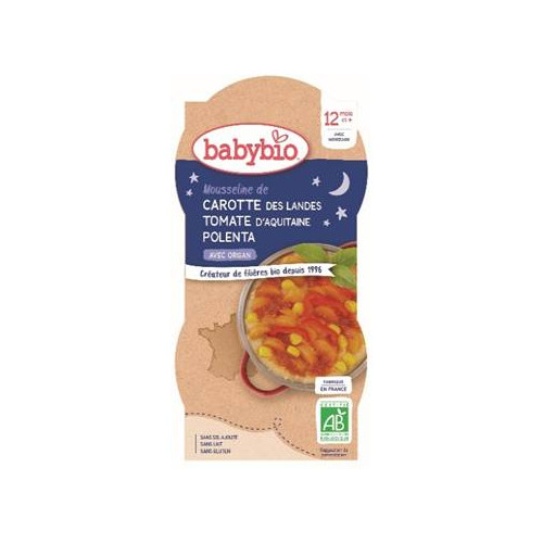 BABYBIO MOUSSELINE DE CAROTTE DES LANDES TOMATE D'AQUITAINE