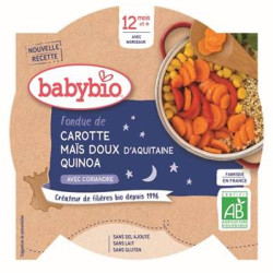 BABYBIO FONDUE DE CAROTTE MAIS DOUX D'AQUITAINE QUINOA - 230 g