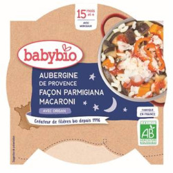 BABYBIO AUBERGINES DE PROVENCE FAÇON PARMIGIANA MACARONI ORIGAN