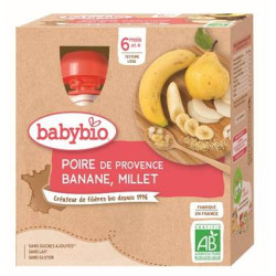 BABYBIO Gourdes Poire/Banane - 4x90g