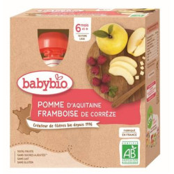 BABYBIO Gourdes Pomme/Framboise - 4 x 90g