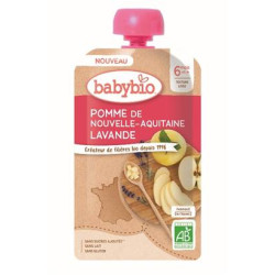 BABYBIO Gourde Pomme de Nouvelle-Aquitaine, Lavande 6 Mois et +