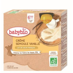 BABYBIO CRÈME SEMOULE VANILLE x 4 - 85 g