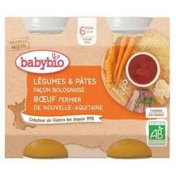 BABYBIO PETITS POTS MENU DU JOUR + 6 Mois Légumes Pâtes