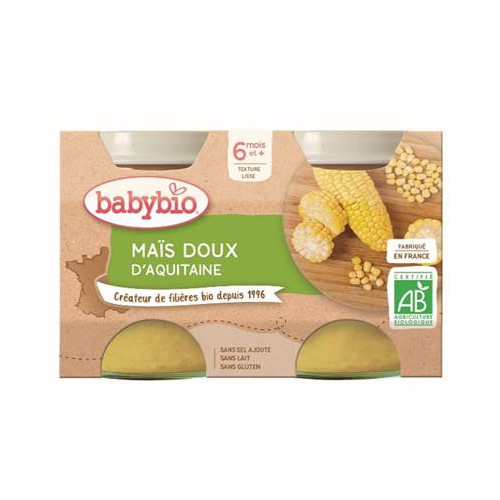 BABYBIO PETITS POTS LÉGUMES + 6 Mois Maïs Doux - 2x130g