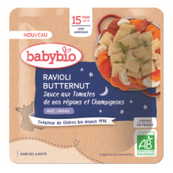 BABYBIO RAVIOLIS BONNE NUIT + 15 Mois Ravioli Butternut - 190g