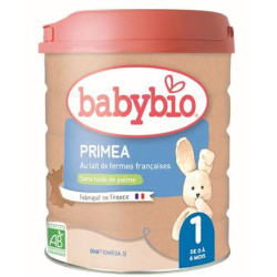 BABYBIO PRIMEA 1 Lait en Poudre Bébé de 0 à 6 Mois - 800g