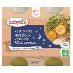 BABYBIO PETITS POIS MAÏS DOUX D'AQUITAINE RIZ DE CAMARGUE x 2 -