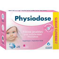 GILBERT PHYSIODOSE 20 FILTRES JETABLES POUR MOUCHE BÉBÉ + 2 EMBOUTS OFFERTS