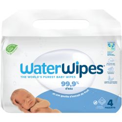 WATERWIPES Lingettes Nettoyantes 4 paquets - Lot de 4x60