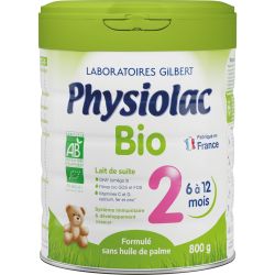 PHYSIOLAC BIO Lait en Poudre Bébé 2ème Âge - 800g