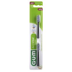 GUM TÊTE DE BROSSE A DENTS ELECTRIQUE n°4110 ACTIVITAL SONIC - 2 Recharges Couleur Noire