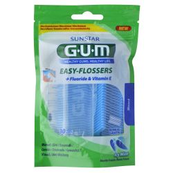 GUM PORTE FIL DENTAIRE EASY FLOSSERS Waxed Ciré - 30 Pièces