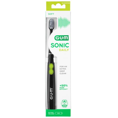 GUM BROSSE A DENTS ELECTRIQUE à Pile SONIC DAILY Noire