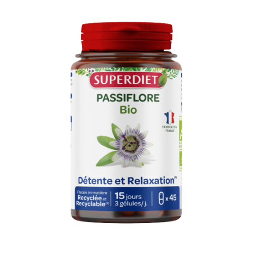 SUPERDIET Passiflore BIO Détente et Relaxation - 45 Gélules