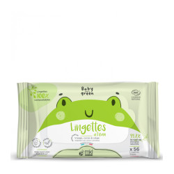 MKL BABY GREEN Lingettes à l'eau - 56 lingettes