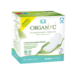 ORGANYC BIO SERVIETTE Flux Extra Nuit - 7 Serviettes