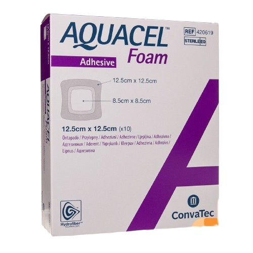 AQUACEL FOAM ADHESIF 12,5X12,5CM - 16 Pansements