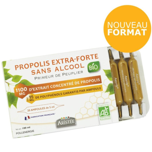 ARISTEE PROPOLIS EXTRA FORTE Sans Alcool BIO - 20 ampoules