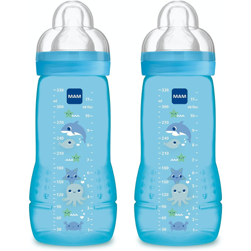 MAM Easy Active liquides épais Bleu 2 x 330 ml