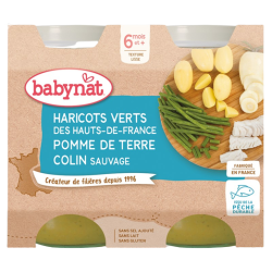 BABYNAT PETITS POTS + 6 Mois Haricots Verts Pomme de Terre