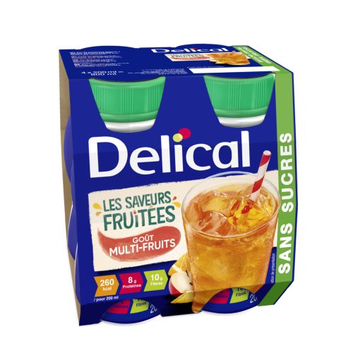 DELICAL BOISSON ÉDULCORÉE FRUITÉE SAVEUR MULTI-FRUITS 4 x 200ml