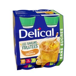 DELICAL BOISSON ÉDULCORÉE FRUITÉE SAVEUR ORANGE 4 x 200ml