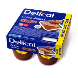 DELICAL HP PC CRÈME DESSERT SANS LACTOSE Chocolat - 4x200g