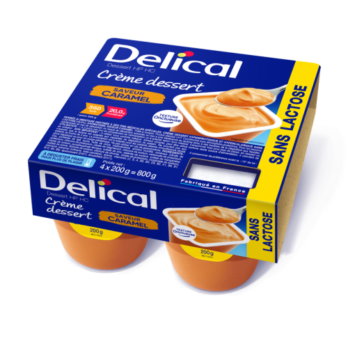 DELICAL HP PC CRÈME DESSERT SANS LACTOSE Caramel - 4x200g