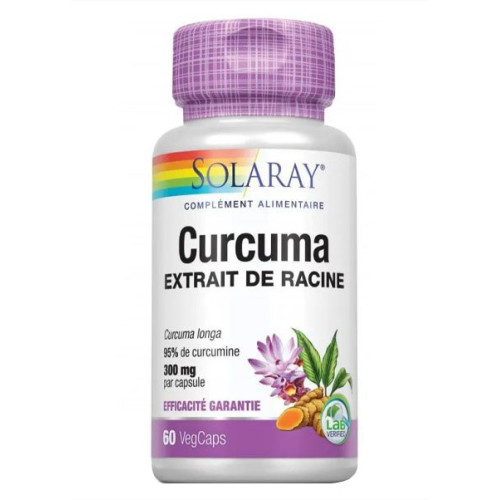 SOLARAY CURCUMA Extrait de Racine - 60 Capsules