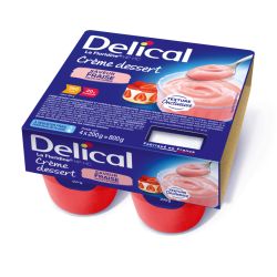 DELICAL HP PC Crème Dessert Saveur Fraise - 4 x 200g