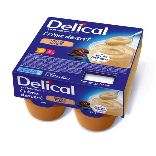 DELICAL HP PC Crème Dessert Saveur Café - 4 x 200g