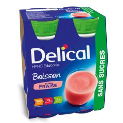 DELICAL HP HC BOISSON LACTÉE SANS SUCRE Fraise - 4x200ml