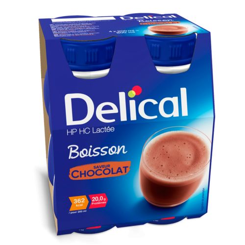 DELICAL HP HC Boisson Lactée Chocolat - 4x200 ml