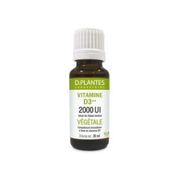 D PLANTES VITAMINE D3 2000 UI Végétale Huile - 20ml