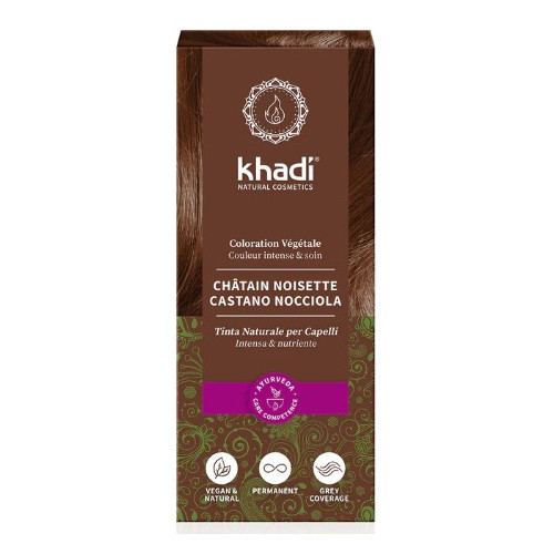 KHADI COLORATION VÉGÉTALE Noisette Naturel Châtain Foncé 100g