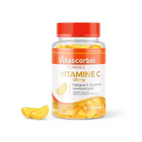 VITASCORBOL GOMMES VITAMINE C 125mg - 60 Gommes Goût Citron