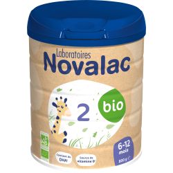 NOVALAC 2 BIO Lait en Poudre Bébé 6-12 Mois - 800g