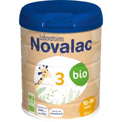 NOVALAC 3 BIO Lait en Poudre Bébé 10-36 Mois - 800g