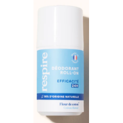 RESPIRE Déodorant Roll-On Certifié Bio Fleur de Coton - 50ml