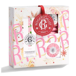 COFFRET ROSE Eau Parfumée Bienfaisante Savon et Galet de Bain -