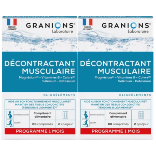 GRANIONS DECONTRACTANT MUSCULAIRE - Lot de 2x60 comprimés