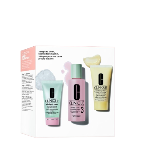 CLINIQUE SKIN SCHOOL La Routine Basic 3 Temps Peaux Mixtes à